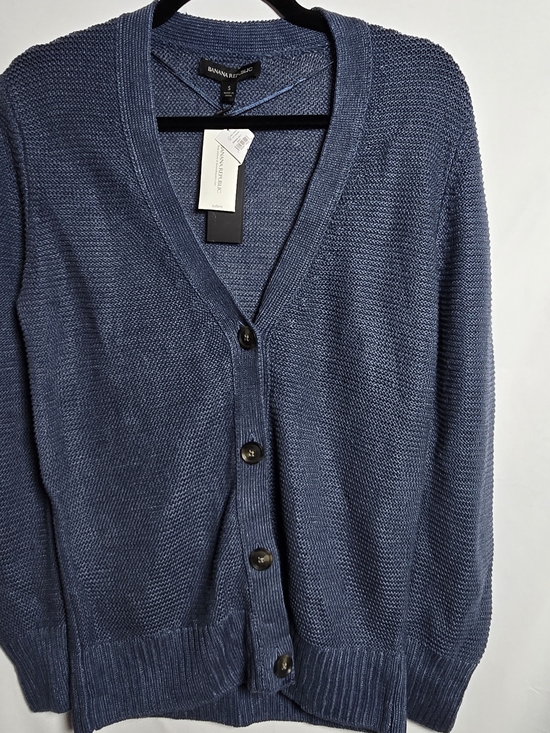 Banana Republic Sweaters - NWT Banana Republic 100% Italian Linen Blue V-Neck Button Cardigan, S